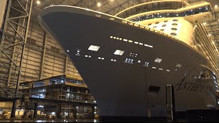 4K Video  Highlights ANTHEM OF THE SEAS float out at Meyer Werft Shipyard [upl. by Baudoin435]