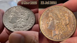 United States 1891 CC Morgan Silver Dollar XF Cleaned After 8 Months Toning Much Better Recently [upl. by Acino717]