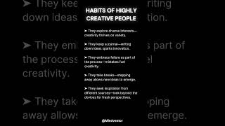 Habits of Highly Creative People creativehabits creativityboost shorts [upl. by Kenaz]