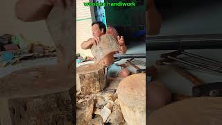 Crafting a Traditional Wooden Drum from Scratch 4 shorts crafting traditionalcrafts woodendrum [upl. by Ahpla]