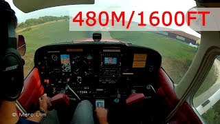 1600ft480m Runway  Landing Giengen Brenz inbound from Kitzingen  Diesel Cessna 172TDI Skyhawk [upl. by Atinomar229]