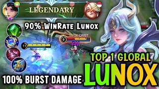 Lunox Best Build 2022 90 Win Rate  Top 1 Global Lunox Gameplay Build  Mobile Legends [upl. by Hsetirp]