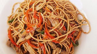 Spaghetti and Chicken in Oyster Sauce Recipe  Whole Wheat Spaghetti [upl. by Norak]