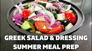 Greek Salad amp Dressing Recipe  Summer Meal Prep [upl. by Annairdna845]