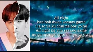 BTS 방탄 소년단 SUGA SEESAW Easy lyrics [upl. by Aeslehs785]