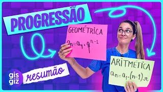 PROGRESSÃO ARITMÉTICA E GEOMÉTRICA  PA e PG  RESUMÃO [upl. by Nitnilc589]