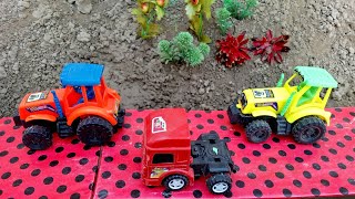 Trucks and Dumper Crossing the Bridge  Mud videos  excavator for kids  digger for toddlers [upl. by Hteazile226]