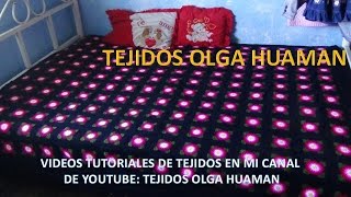 Cuadrado a crochet con flores en punto garbanzos para colchas paso a paso VIDEO 2 [upl. by Dexter51]