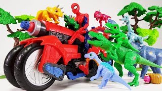 Avengers SpiderMan Moto Cycle Hulk Ironman vs Goblin Battle Toys Play [upl. by Llerref173]