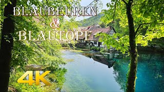 Blaubeuren  Blautopf blue lake in Germany 4K 60 FPS [upl. by Leipzig540]