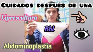 Cuidados después de una abdominoplastia y lipo escultura con bbl [upl. by Kathrine783]