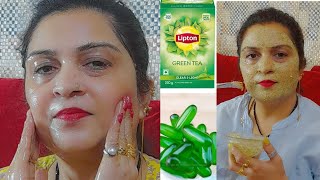 green tea face mask हाथों हाथ चमकेगा चेहरा remove wrinklesdark spots पाएं चमकदार skin मिनटों में 🥰👌 [upl. by Meyer]