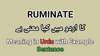 Meaning of Ruminate in Urduhindi  Ruminate ka matlab kia hota ha [upl. by Harat608]