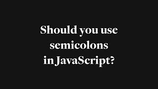 Zellwk 01 Should you use semicolons in Javascript [upl. by Nellad]