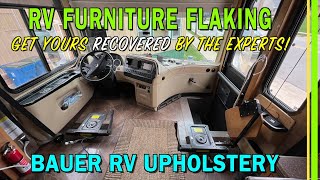 FLEXSTEEL RV LEATHER FURNITURE FLAKING  BAUER RV UPHOLSTERY IS THE DEFACTO REPAIR EXPERT  EP221 [upl. by Kenn]