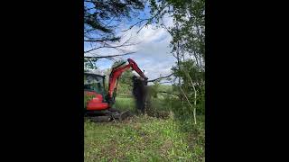 Kubota excavator working with ripper [upl. by Winshell]