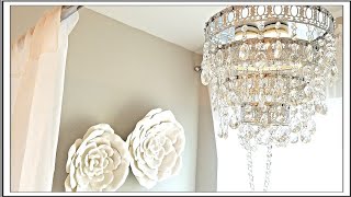 DIY Glam Crystal Chandelier  DIY Room Decor Ideas [upl. by Aitnyc]