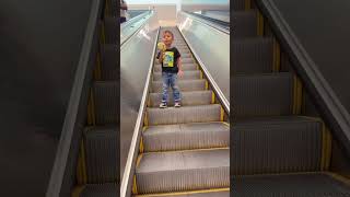 😎cute little champ enjoying the ride on escalator by eating healthy diet😜😍😂🤣 [upl. by Sitarski764]