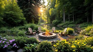 Summar Morning Calm  Soothing Ambiance with Crackling Fire and Nature Sounds in Forest  Relaixng [upl. by Femmine]