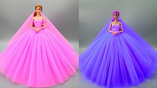 Barbie Doll Makeover Transformation  DIY Miniature Ideas for Barbie  Wig Dress Faceup and More [upl. by Kenimod]