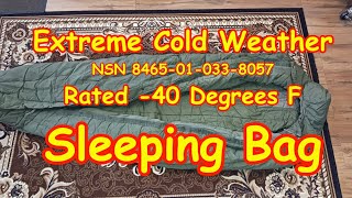 Extreme Cold Weather Sleeping Bag NSN 8465010338057 [upl. by Burkitt]