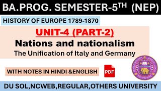 unit4 part2The Unification of Italy and Germany historyofeurope historymajor ba sem5 du [upl. by Goren]