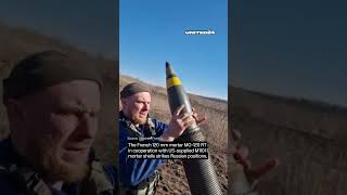 French 120mm mortar MO120 RT with USsupplied M1101 mortar shells strikes Russian positions shorts [upl. by Ahsar174]