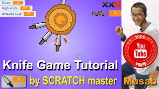 Scratch  hindi tutorial  game  knife throw  Tutorial easy  Scratch game easy to make  coding [upl. by Porter]