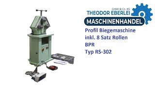 Profil Biegemaschine inkl 8 Satz Rollen BPR Typ RS302 [upl. by Meluhs392]