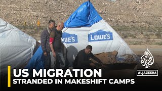 Migrants living in squalid conditions in camps in Southern California Desert after crossing border [upl. by Bonucci]