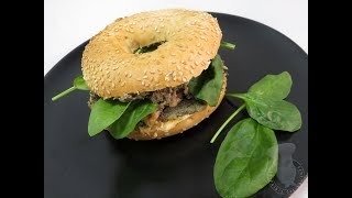 Recette de bagel aux rillettes de lentilles sardines [upl. by Ledah]