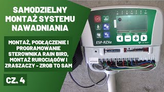 Montaż nawadniania trawnika cz4  montaż i programowanie sterownika Rain Bird ESPRZXe i zraszaczy [upl. by Conah]