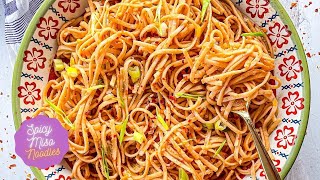 A delicious Vegan noodle recipe for you Spicy Miso Noodles A vegetarians dream weekday meal [upl. by Niryt]