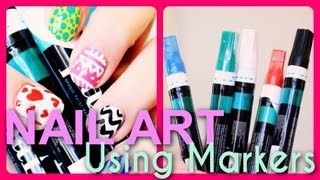 Nail Art Using Markers  TotallyCoolNails [upl. by Bodi289]