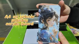 A4 UV Flatbed Printerprinting acrylic board uvflatbedprinter uvprinter smallbusiness printing [upl. by Zsolway819]