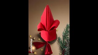 Pliage serviette pour les fêtes de fin d’année et autres cérémonies napkinfolding pliage noel [upl. by Swirsky896]