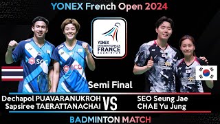 PUAVARANUKROH TAERATTANACHAI vs SEO Seung Jae CHAE Yu Jung  French Open 2024 Badminton Semi Final [upl. by Annayak]