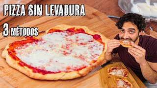 Masa de Pizza Sin Levadura con Borde Crujiente  3 Métodos que Funcionan [upl. by Ihculo673]