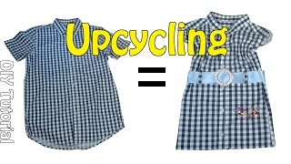 ERWACHSENEN HEMD  KINDERKLEID NÄHEN  DIY Upcycling  Nähen für Anfänger [upl. by Trautman191]