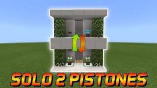 Cómo hacer un ascensor en Minecraft Bedrock fácilmente  Solo 2 Pistones [upl. by Adnilav]