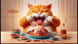 MUKBANG KEPALA BABI PEDAS KUCING OYEN cat cute catlover catvideos cutecat aiimages aicats [upl. by Nawk]