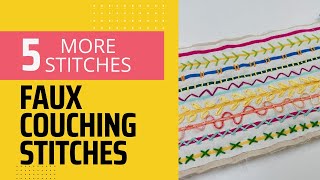 Faux Couching Stitch 5 More Stitches  couchingstitch embroiderystitch [upl. by Katharine]