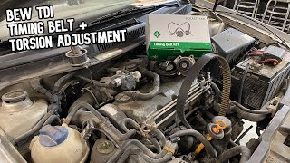 BEW TDI Timing belt replacement and Torsion Value adjustment [upl. by Esadnac986]