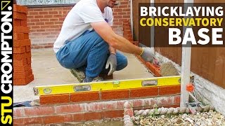 How to lay bricks conservatory base bricklaying tutorial [upl. by Kciremed]