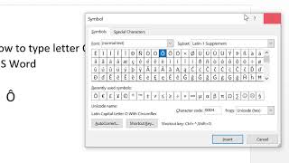 How to type letter O with circumflex accent in MS Word [upl. by Henden]