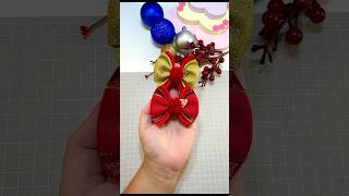 Lacinhos de Natal ❤️🎅 bowribbon diy artesanato hairaccessories lacosdiy [upl. by Gitt]