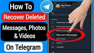 How To Recover Deleted Telegram Message Chats Pictures and Videos Method 2023 [upl. by Drusus584]