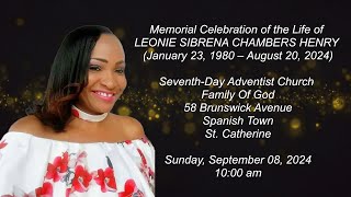 Memorial Celebration of the Life of LEONIE SIBRENA CHAMBERS HENRY Jan 23 1980 – Aug 20 2024 [upl. by Nicholas]