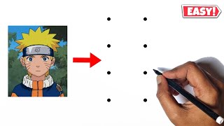 Naruto Uzumaki Drawing Easy  How To Draw Naruto Uzumaki From Dots  Naruto Anime Drawing [upl. by Neeron]