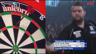 2016 European Darts Grand Prix Round 3 Smith vs Bunting [upl. by Roana]